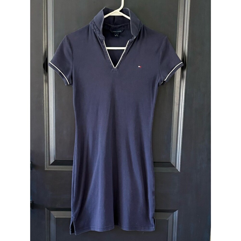 Tommy Hilfiger navy blue polo dress 100% cotton medium